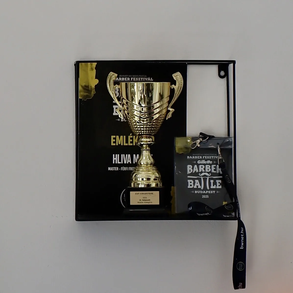 Márk Hliva's Barber Battle Budapest 2025 trophy